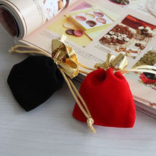 Red Black Velvet Drawstring Pouch Jewelry Bag Packaging Jewelry Holder  Wedding Gift Bag 8 7*6 8cm EF8