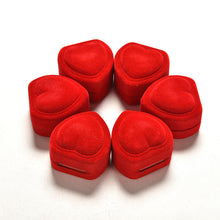 Red Heart Shaped Ring Box Mini Cute Red Carrying Cases For Rings Display Box Jewelry Packaging s EF8