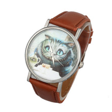Relogio feminino Fashion Casual Cute Cat Women Leather Band Analog Quartz Dial Wrist Watch Relojes mujer EF8