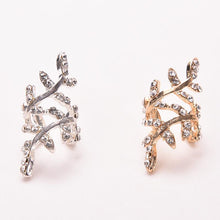 Retro Crystal Earings Warp Clip Ear Clip Women's Jewelry Rhinestone Leaf Ear Cuff Earrings EF8