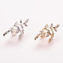 Retro Crystal Earings Warp Clip Ear Clip Women's Jewelry Rhinestone Leaf Ear Cuff Earrings EF8