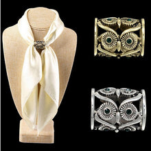 Retro Owl Scarf Buckle Crystal Scarf Holder Wedding Hollow Out Belt Brooches Clips Pins Bronze Sliver Jewelry EF8