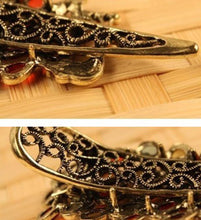 Retro Women Hairwear Peacock Pattern Colorful Crystal Hairpins Women Hair Jewelry Girls EF8
