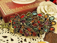 Retro Women Hairwear Peacock Pattern Colorful Crystal Hairpins Women Hair Jewelry Girls EF8