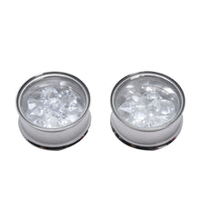 Rhinestone Crystal Flared Ear Exp er Plugs Stainless Steel Ear Jewelry Ear Piercing  EF8