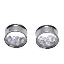 Rhinestone Crystal Flared Ear Exp er Plugs Stainless Steel Ear Jewelry Ear Piercing  EF8