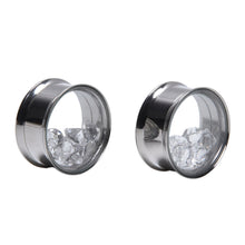Rhinestone Crystal Flared Ear Exp er Plugs Stainless Steel Ear Jewelry Ear Piercing  EF8