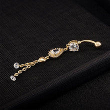 Rhinestone Dangle Chain Piercing Jewelry Navel Belly Button Bar Barbell Rings Body Jewelry  EF8