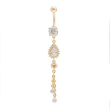 Rhinestone Dangle Chain Piercing Jewelry Navel Belly Button Bar Barbell Rings Body Jewelry  EF8