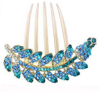 Rhinestone Purple Hair Accessories Floral Hair Clips Hairpin Hair Stick Leaves Jewelry EF8