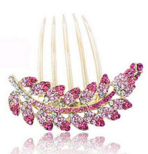 Rhinestone Purple Hair Accessories Floral Hair Clips Hairpin Hair Stick Leaves Jewelry EF8