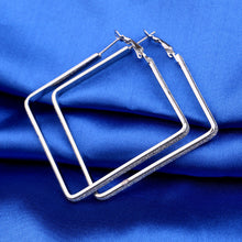 Rhombus Loop Big Circle Hoop Earrings for Women Lady Girls Jewelry Large Big Hoop Earrings EF8
