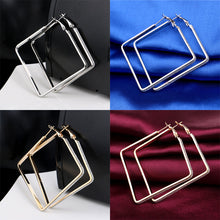 Rhombus Loop Big Circle Hoop Earrings for Women Lady Girls Jewelry Large Big Hoop Earrings EF8