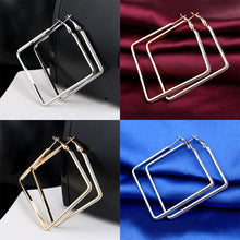 Rhombus Loop Big Circle Hoop Earrings for Women Lady Girls Jewelry Large Big Hoop Earrings EF8