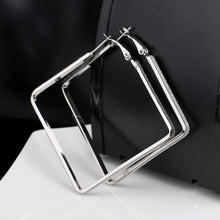 Rhombus Loop Big Circle Hoop Earrings for Women Lady Girls Jewelry Large Big Hoop Earrings EF8