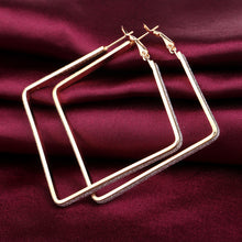Rhombus Loop Big Circle Hoop Earrings for Women Lady Girls Jewelry Large Big Hoop Earrings EF8