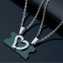 Romantic Men's Women's Couple Lovers Stainless Steel Love Heart Puzzle Necklaces   Pendants For Lover  EF8