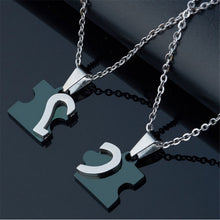 Romantic Men's Women's Couple Lovers Stainless Steel Love Heart Puzzle Necklaces   Pendants For Lover  EF8