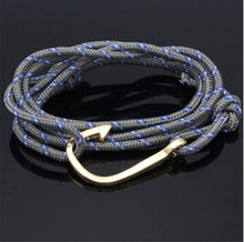 Rope Fish Hook Bracelet for Men Wrap Hook bracelet men bracelet Black   Red Hook bracelet EF8
