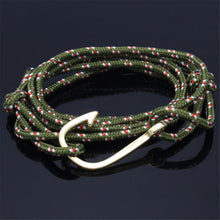 Rope Fish Hook Bracelet for Men Wrap Hook bracelet men bracelet Black   Red Hook bracelet EF8