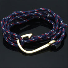 Rope Fish Hook Bracelet for Men Wrap Hook bracelet men bracelet Black   Red Hook bracelet EF8