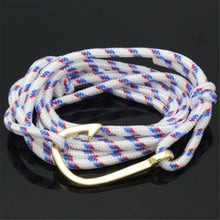 Rope Fish Hook Bracelet for Men Wrap Hook bracelet men bracelet Black   Red Hook bracelet EF8