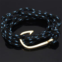 Rope Fish Hook Bracelet for Men Wrap Hook bracelet men bracelet Black   Red Hook bracelet EF8
