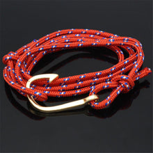 Rope Fish Hook Bracelet for Men Wrap Hook bracelet men bracelet Black   Red Hook bracelet EF8