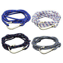 Rope Fish Hook Bracelet for Men Wrap Hook bracelet men bracelet Black   Red Hook bracelet EF8