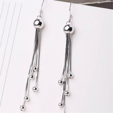 Round Long Dangle Drop Silver Color Earrings With Tassels Drop Earrings Earrings For Women EF8