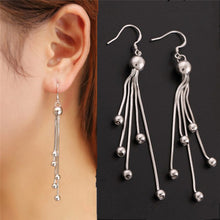 Round Long Dangle Drop Silver Color Earrings With Tassels Drop Earrings Earrings For Women EF8