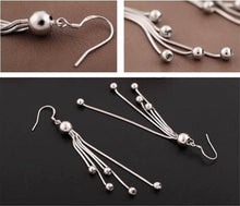 Round Long Dangle Drop Silver Color Earrings With Tassels Drop Earrings Earrings For Women EF8