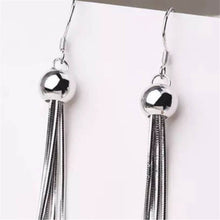Round Long Dangle Drop Silver Color Earrings With Tassels Drop Earrings Earrings For Women EF8