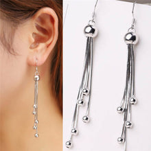 Round Long Dangle Drop Silver Color Earrings With Tassels Drop Earrings Earrings For Women EF8