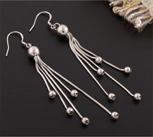 Round Long Dangle Drop Silver Color Earrings With Tassels Drop Earrings Earrings For Women EF8