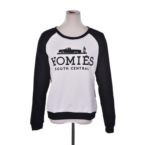 S-2XL White Black Women Pullover Long Sleeve Casual Sweatshirts Women Letter Clothing EF8