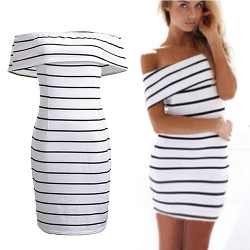 S M L Women Sexy Strapless Bodycon Mini Dress Style Party Club Stripe B age Dress Cotton Blend Casual Shealth Dress EF8