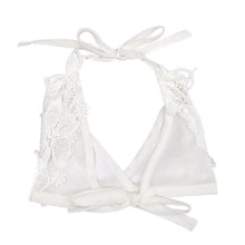 S-XL Sexy Halter Floral Lace Triangle Bra Bustier Sheer Bralette Unpadded Camis Crop Top For Women EF8