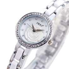 Flower Style Sliver Watch Watch Women Diamond Wristwatch Ladies Watch ClockWristwatches Stainless Watch EF8