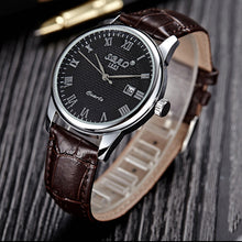 FashionLeisure Women Men Business Leather Stainless Steel Quartz Date Wrist Watch Gift for Lovers relogio masculino EF8