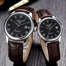 FashionLeisure Women Men Business Leather Stainless Steel Quartz Date Wrist Watch Gift for Lovers relogio masculino EF8