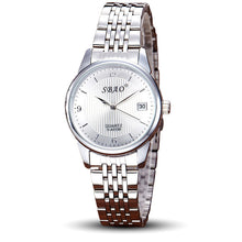 FashionS-A012A Women Men Business Stainless Steel Quartz Calendar Date Wristwatch Gift for Lovers relogio masculino EF8