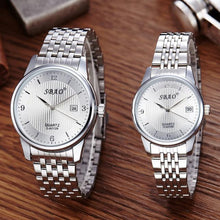 FashionS-A012A Women Men Business Stainless Steel Quartz Calendar Date Wristwatch Gift for Lovers relogio masculino EF8