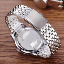FashionS-A012A Women Men Business Stainless Steel Quartz Calendar Date Wristwatch Gift for Lovers relogio masculino EF8