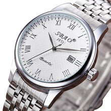 FashionWomen Men Business Stainless Steel Quartz Date Calendar Wrist Watch Gift for Lovers relogio masculino EF8