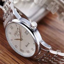 FashionWomen Men Business Stainless Steel Quartz Date Calendar Wrist Watch Gift for Lovers relogio masculino EF8