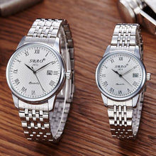 FashionWomen Men Business Stainless Steel Quartz Date Calendar Wrist Watch Gift for Lovers relogio masculino EF8