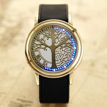 FashionWomen Men Fashion Couple Touch Screen Circular Pattern Ssilicone Band LED Wrist Watch Gift for Lovers EF8