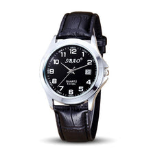 FashionWomen Men Retro Calendar Couple High-grade Business Belt Watch Gift for Lovers relogio masculino EF8