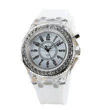 Fashion Ssilicone Diamond Watch LED LuminouColorfulLightWomen Ladies Quartz-Watch Clock Watch Relogio Masculino EF8